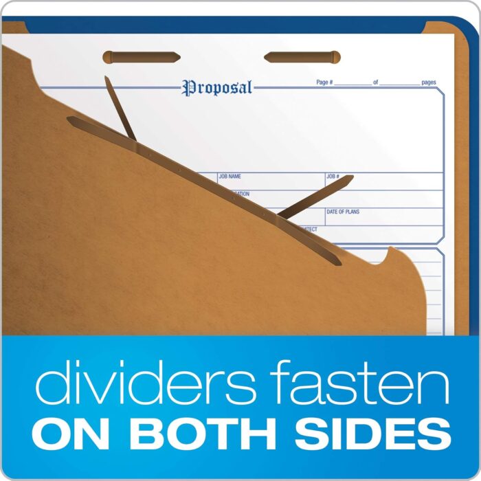 Pendaflex® Classification Folders, 2 Dividers, 2" Fasteners, Letter, Dark Blue, 10/Box (24132P) - Image 6