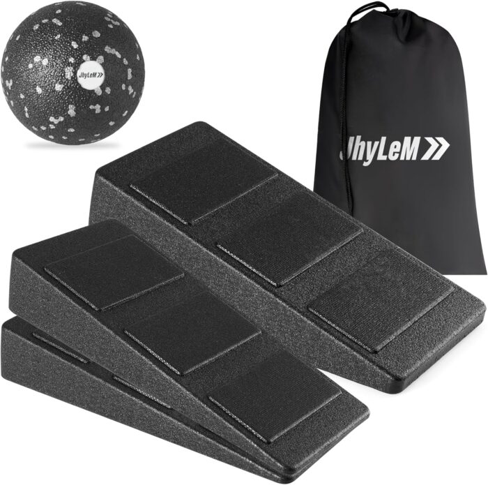 Roll over image to zoom in  Ask Rufus  Can it support heavier weights during exercises?   Is its surface slip resistant during workouts?   Does it fold for easy portability and storage?   Ask something else Jhylem Slant Board for Squats & Calf Stretching - Squat Wedge, Balance Foam: Exercise Equipment for Balance, Ankle Mobility Board & Physical Therapy Equipment – Incline Foot & Giboard Balance Board