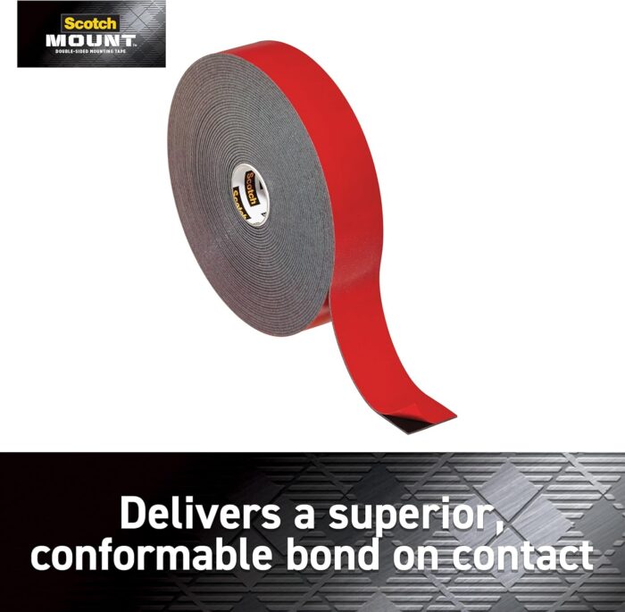 Scotch-Mount Double Sided Mounting Tape Heavy Duty, Black Extreme Mounting Tape, 1 Roll Adhesive Tape, 1 in x 400 in Wall Tape (33.3ft), Our Strongest Tape For Our Toughest Jobs (414H-Long-DC) - Image 2