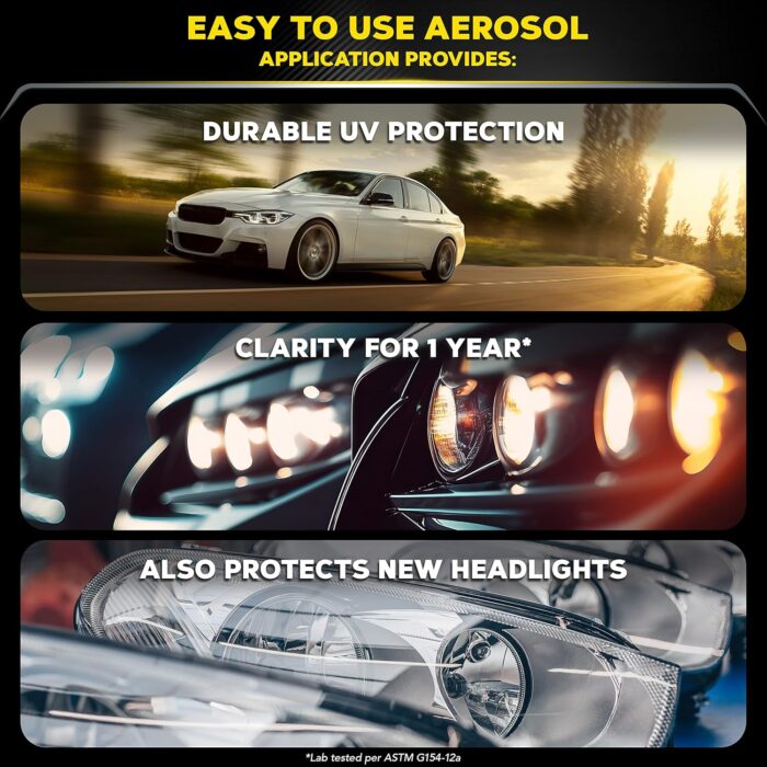 Meguiar's Keep Clear Headlight Coating - Durable, Long-Lasting Protection Prevents Oxidation and Prevents Yellowing for a Year - Easy Application - 4 Oz Aerosol - Image 4