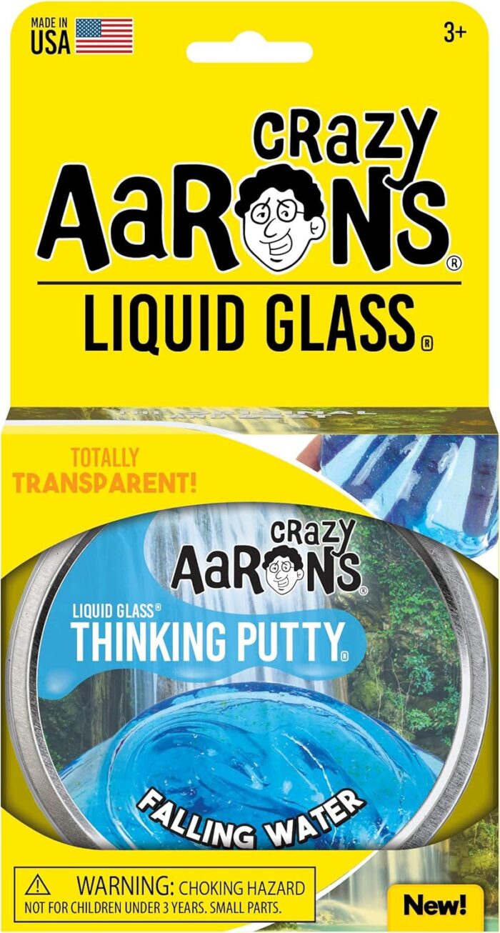 Crazy Aaron's Transparent Thinking Putty - 4" Falling Water Liquid Glass See Through Putty Tin - 90 Grams, Never Dries Out - Image 4